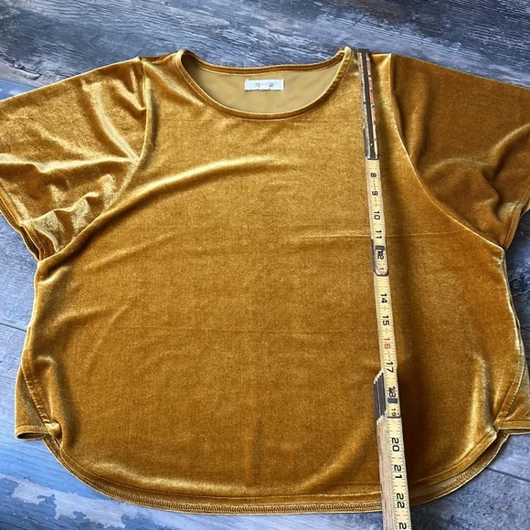 (S) Madewell Women’s Gold Velvet Blouse - Picture 7 of 9